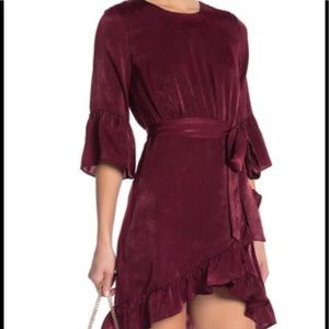 J.O.A. Satin Wrap Dress